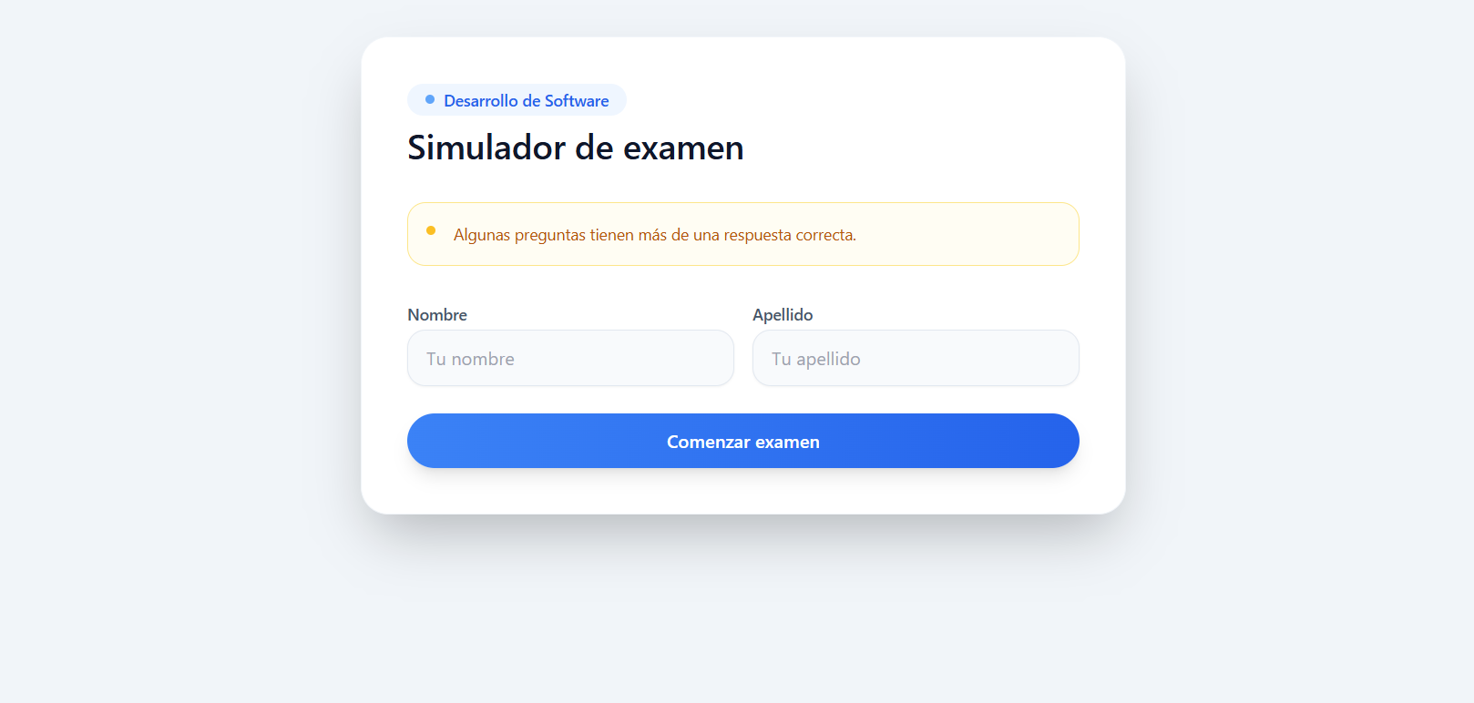 Simulador de Examen